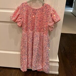 NWT Lola and the boys pink sequins dress sz 12!!!